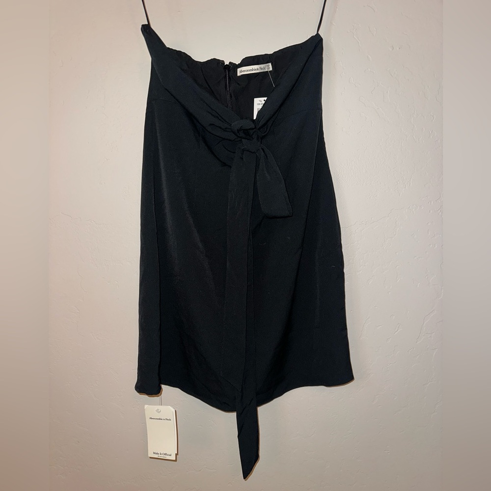 Abercrombie & Fitch Black Strapless Dress Tie Front